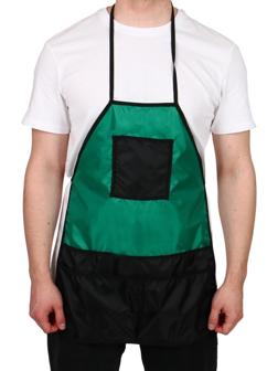 Фартук, шесть карманов, зелёно-чёрный, «Флористо»