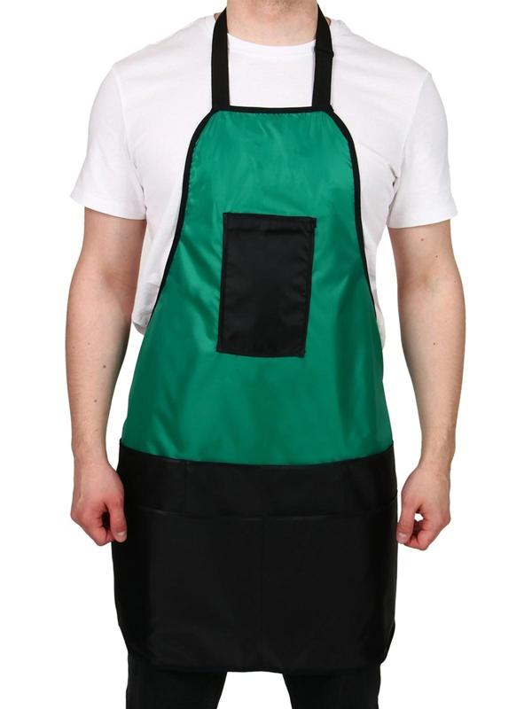 Фартук для инструментов, семь карманов, зелёно-чёрный
