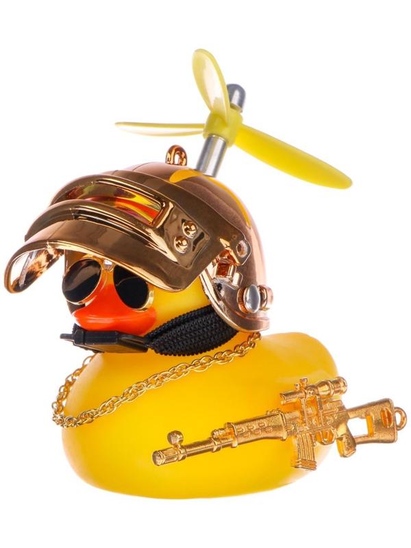 Утка с пропеллером желтая, шлем золото