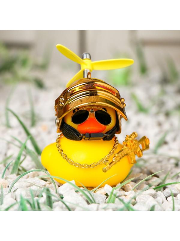 Утка с пропеллером желтая, шлем золото