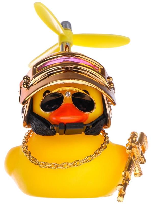 Утка с пропеллером желтая, шлем золото