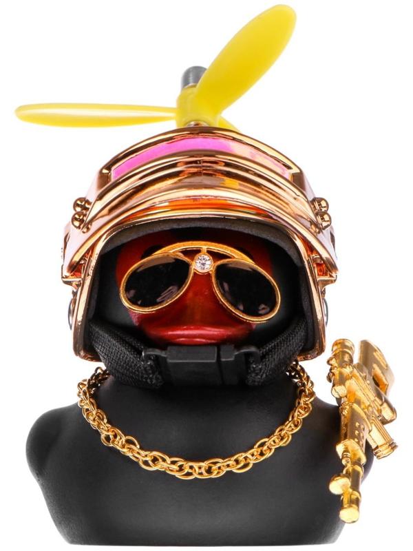 Утка с пропеллером черная, шлем золото