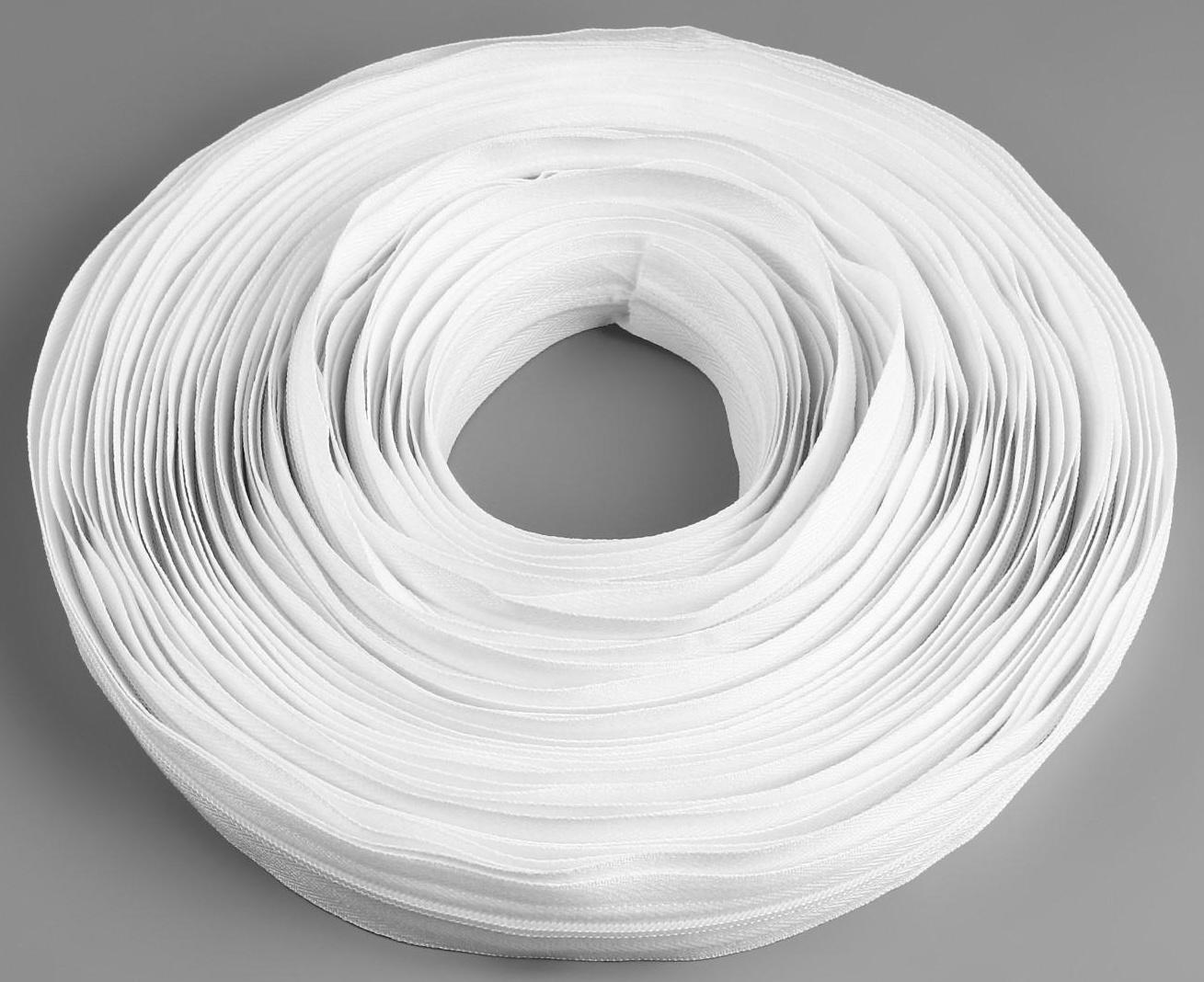 Набор: рулонная молния «Спираль» №3, 10 м, 20 бегунков, цвет белый