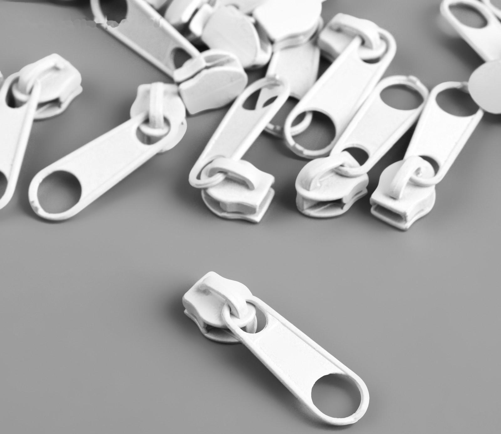 Набор: рулонная молния «Спираль» №3, 10 м, 20 бегунков, цвет белый