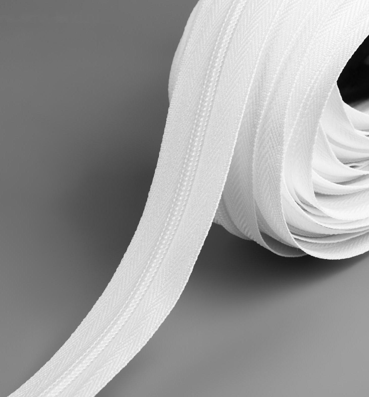 Набор: рулонная молния «Спираль» №3, 10 м, 20 бегунков, цвет белый