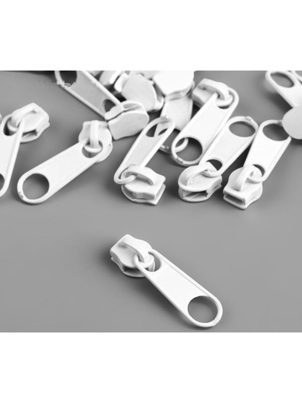 Набор: рулонная молния «Спираль» №3, 10 м, 20 бегунков, цвет белый