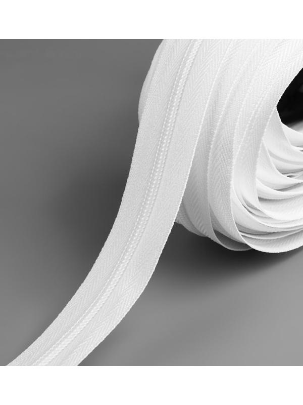 Набор: рулонная молния «Спираль» №3, 10 м, 20 бегунков, цвет белый