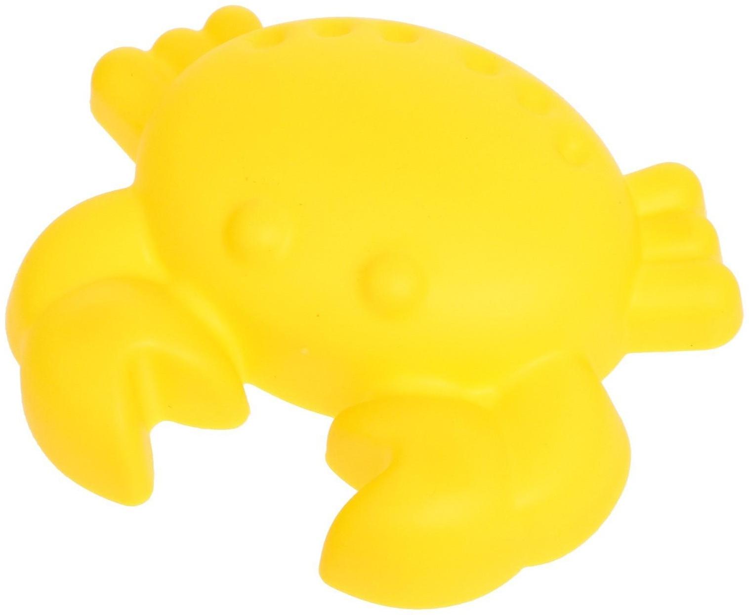 Песочный набор в сетке: ведёрко, лопатка, сито, кораблик, 2 формочки, МИКС