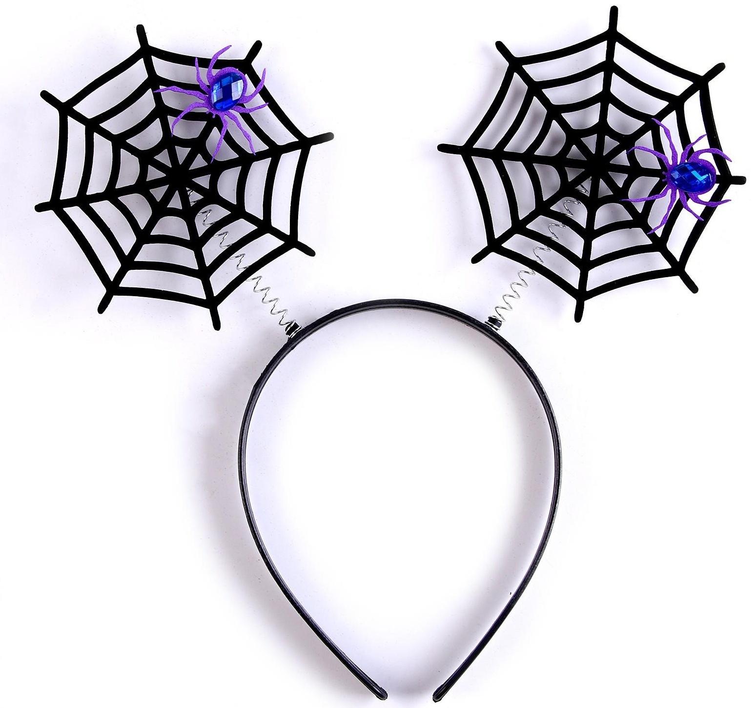 Карнавальный ободок «Паутина» на пружинках, МИКС