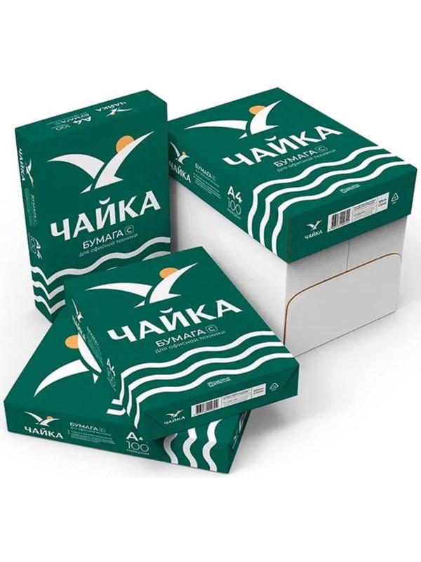 Бумага А4 500л ЧАЙКА, 80г/м2, белизна 146% CIE, класс C