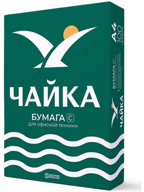 Бумага А4 500л ЧАЙКА, 80г/м2, белизна 146% CIE, класс C