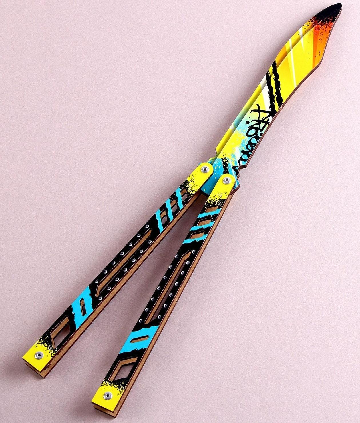 Модель из дерева «Нож-бабочка», чёрная рукоятка