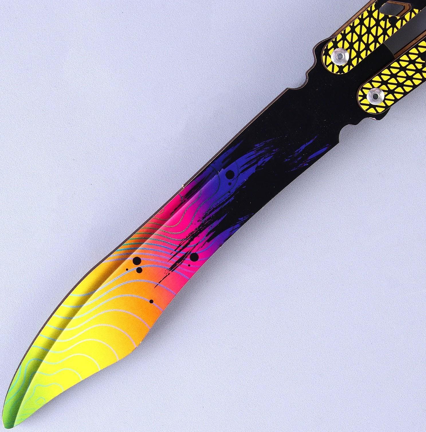 Модель из дерева «Нож-бабочка», жёлтая рукоятка