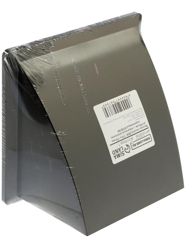 Выход стенной ZEIN, 170 х 170 мм, d=100 мм, с обратным клапаном, коричневый