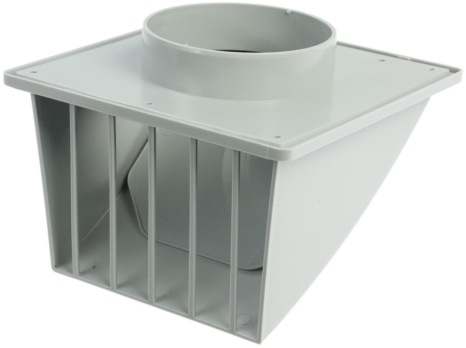 Выход стенной ZEIN, 170 х 170 мм, d=100 мм, с обратным клапаном, серый