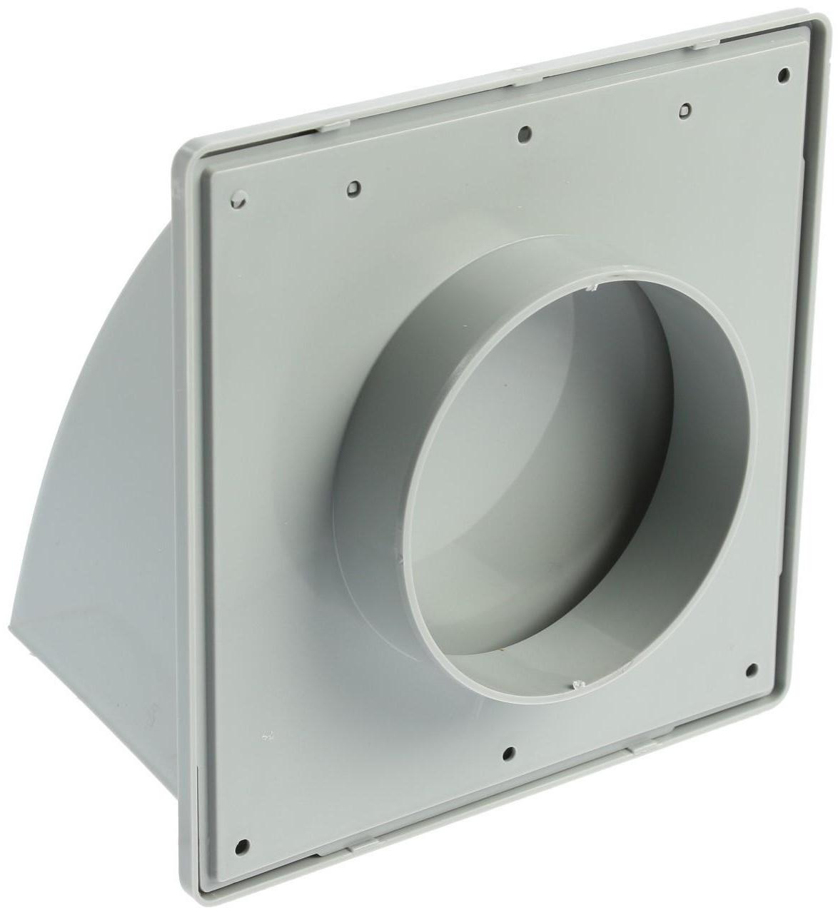 Выход стенной ZEIN, 170 х 170 мм, d=100 мм, с обратным клапаном, серый