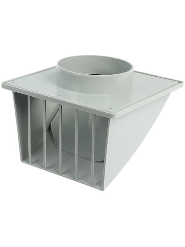 Выход стенной ZEIN, 170 х 170 мм, d=100 мм, с обратным клапаном, серый