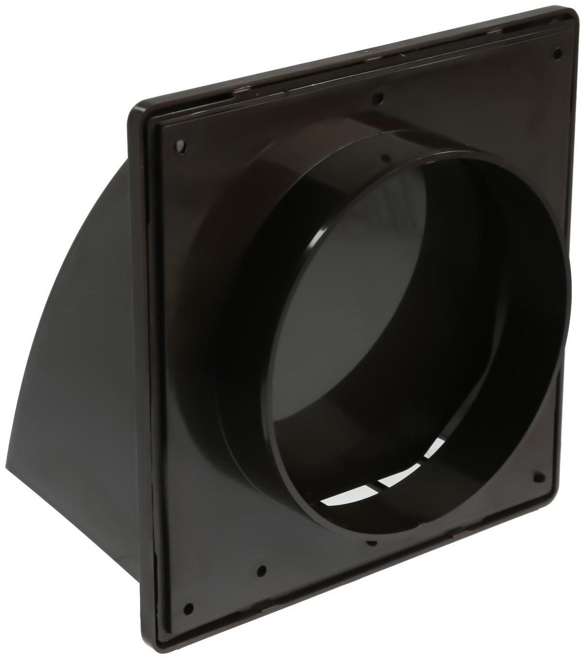Выход стенной ZEIN, 170 х 170 мм, d=125 мм, с обратным клапаном, коричневый