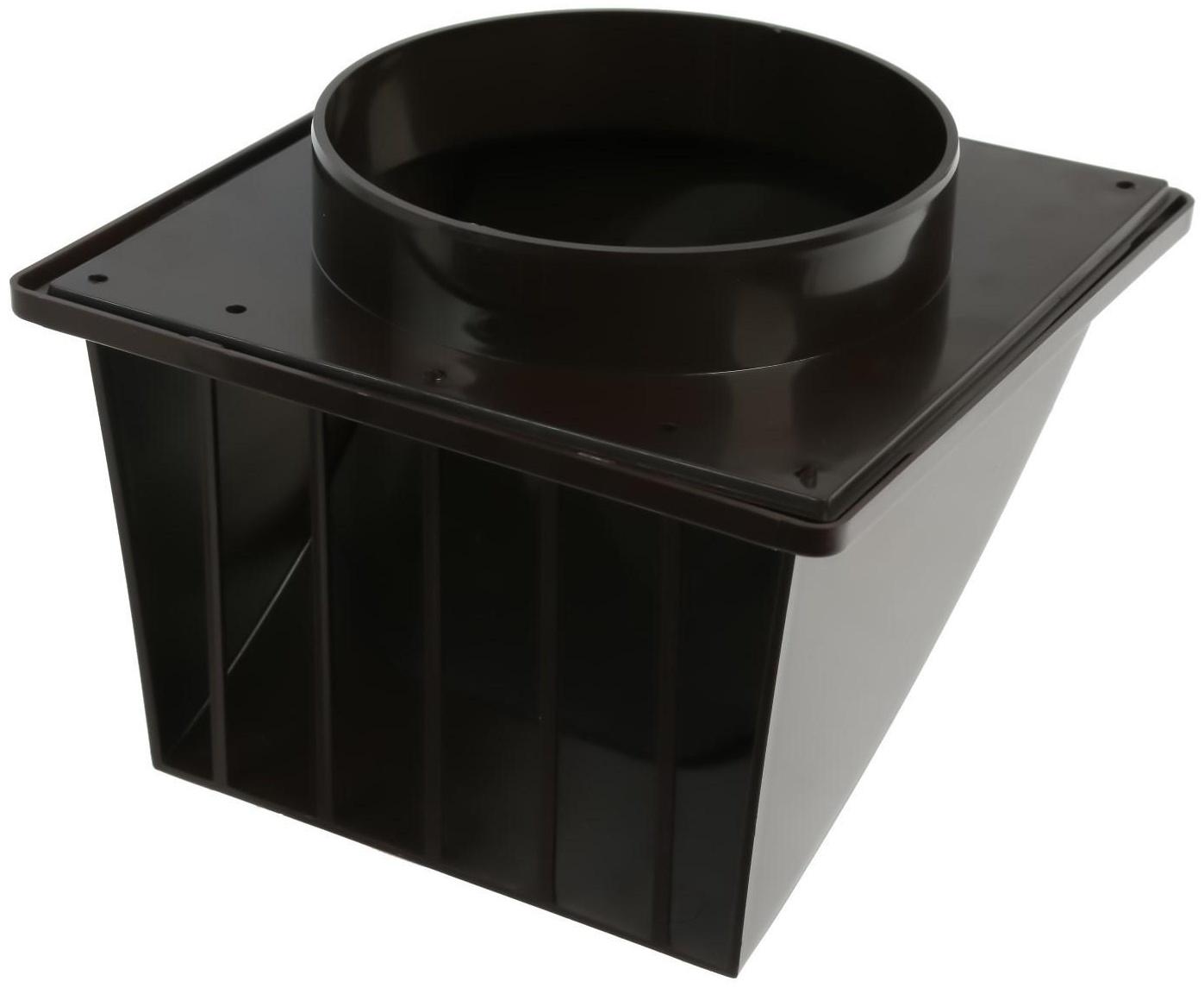 Выход стенной ZEIN, 170 х 170 мм, d=125 мм, с обратным клапаном, коричневый