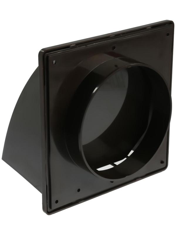 Выход стенной ZEIN, 170 х 170 мм, d=125 мм, с обратным клапаном, коричневый