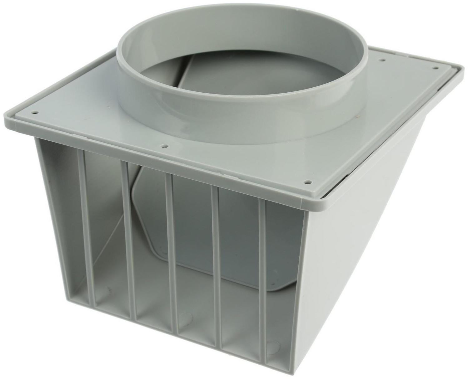 Выход стенной ZEIN, 170 х 170 мм, d=125 мм, с обратным клапаном, серый