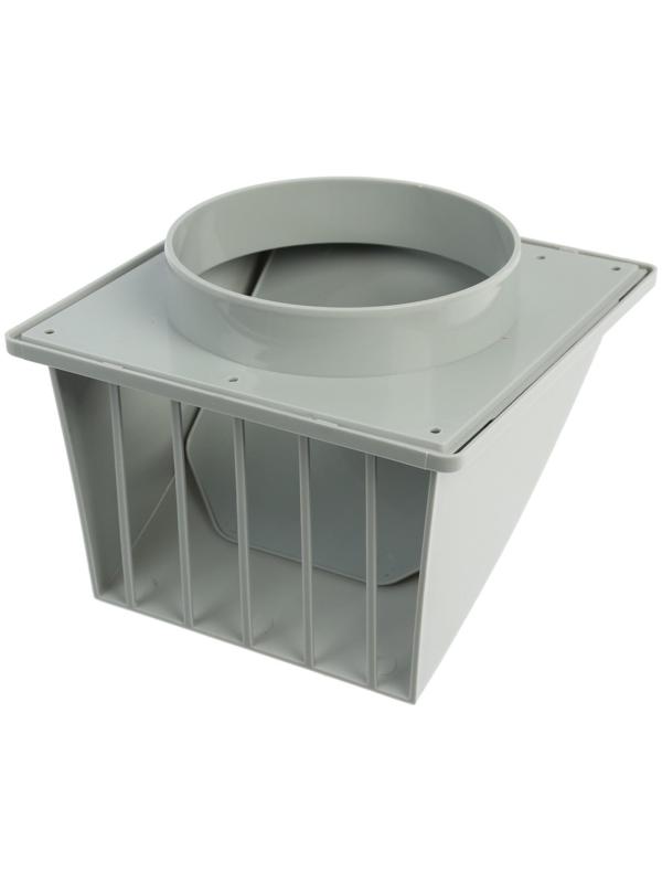 Выход стенной ZEIN, 170 х 170 мм, d=125 мм, с обратным клапаном, серый