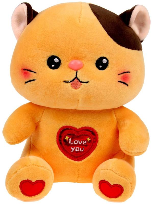 Мягкая игрушка «Котик», размер 22 см, цвет рыжий