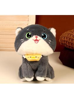 Мягкая игрушка «Кот», размер 21 см, цвет серый