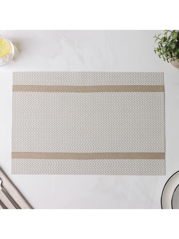 Набор салфеток сервировочных на стол «Рона», 4 шт, 45×30 см, цвет бежевый