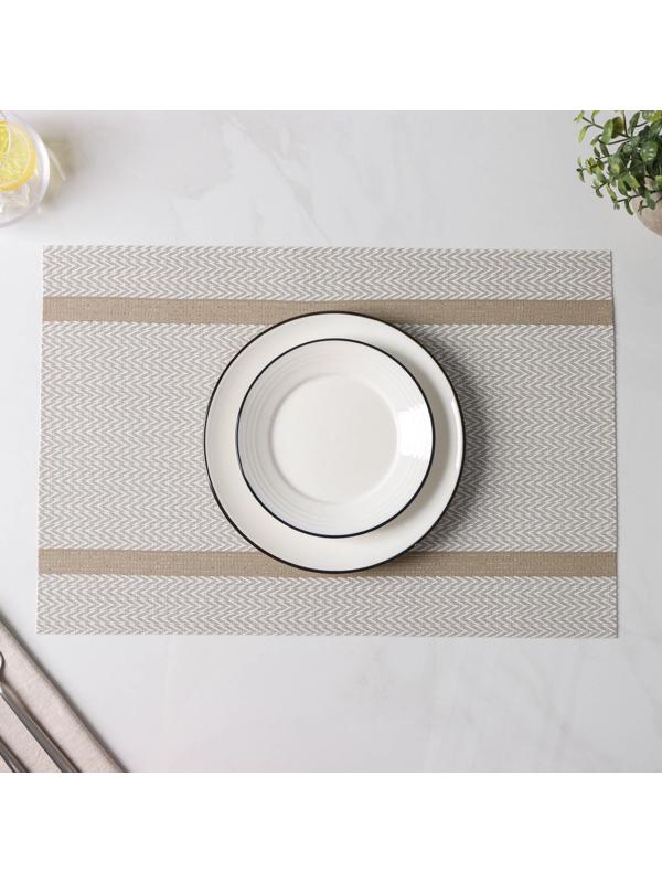 Набор салфеток сервировочных на стол «Рона», 4 шт, 45×30 см, цвет бежевый