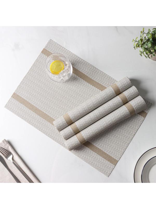 Набор салфеток сервировочных на стол «Рона», 4 шт, 45×30 см, цвет бежевый