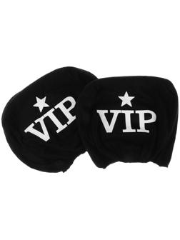 Чехлы на подголовник VIP, черные, набор 2 шт