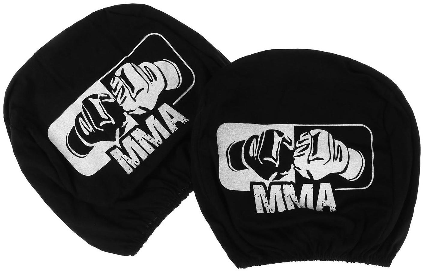 Чехлы на подголовник ММА, черные, набор 2 шт