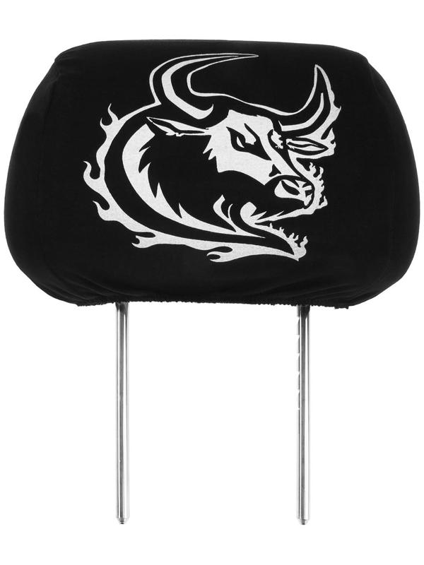 Чехлы на подголовник Бык, черные, набор 2 шт