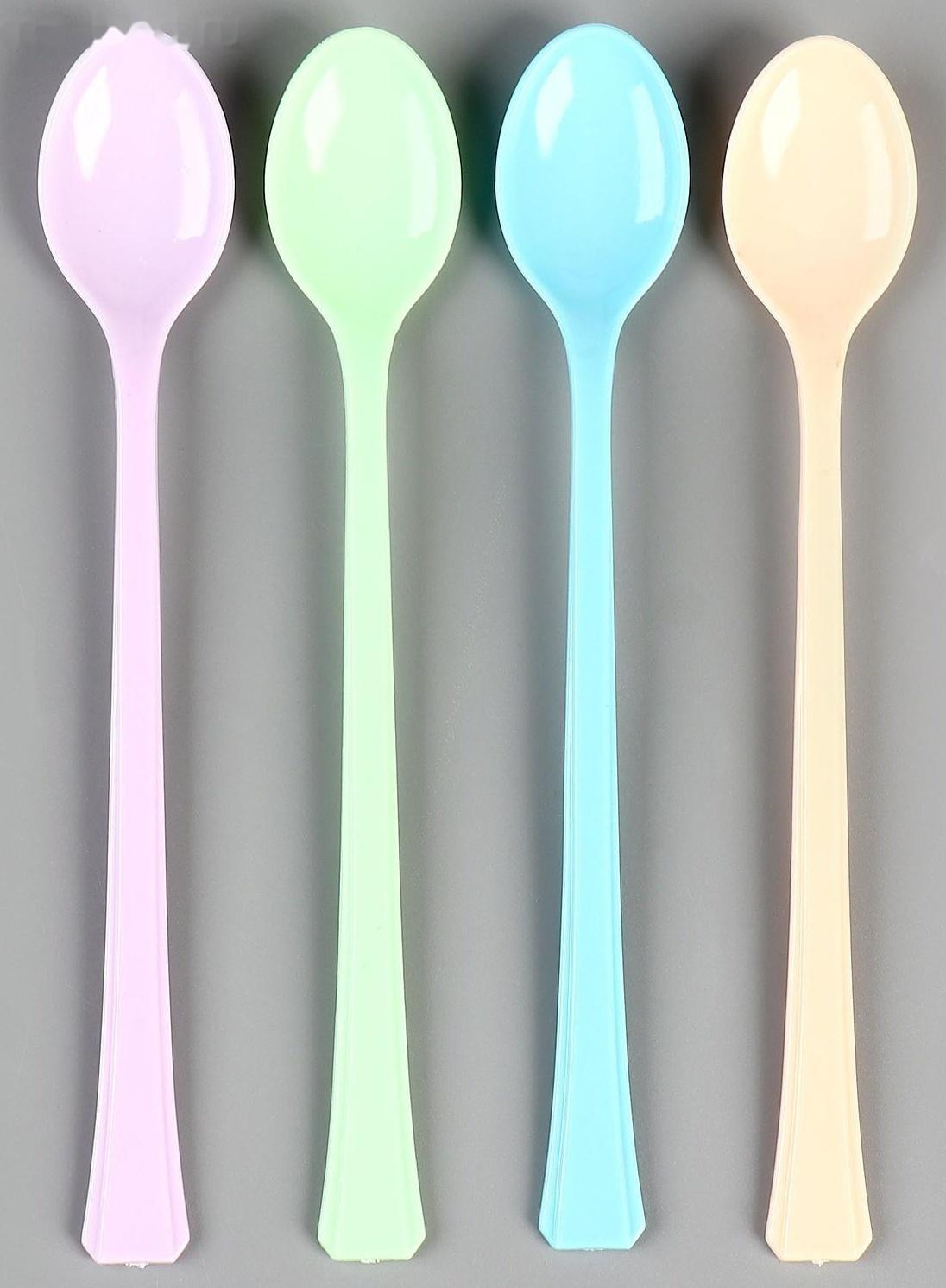 Ложки пластиковые, в наборе 12 штук, цвета МИКС