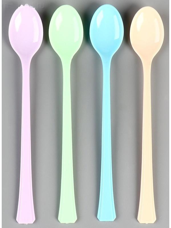 Ложки пластиковые, в наборе 12 штук, цвета МИКС