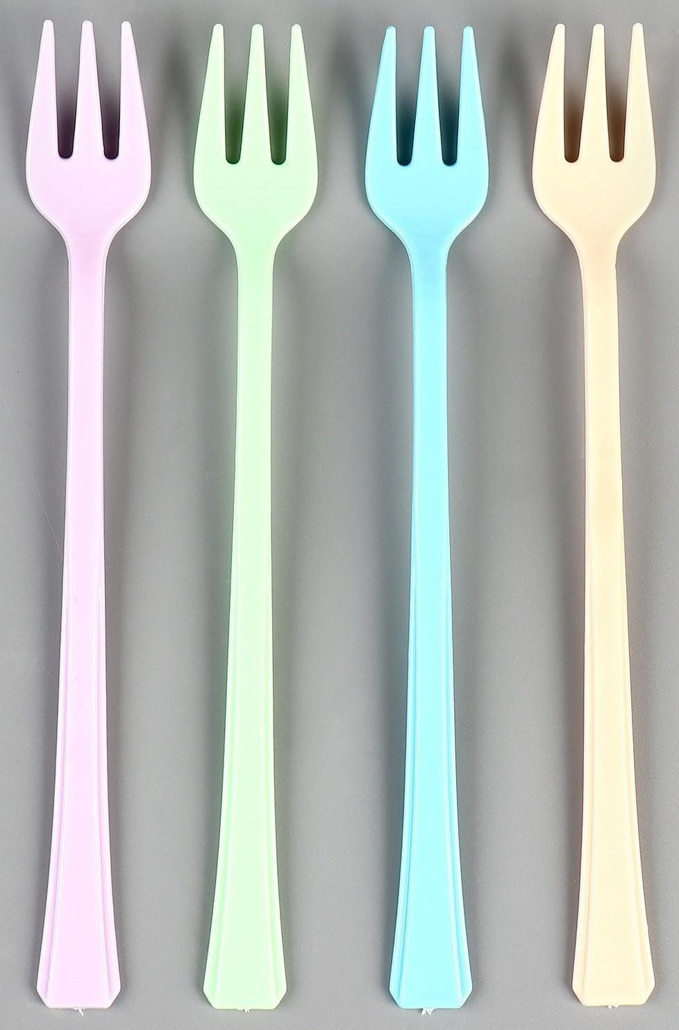 Вилки пластиковые, в наборе 12 штук, цвета МИКС