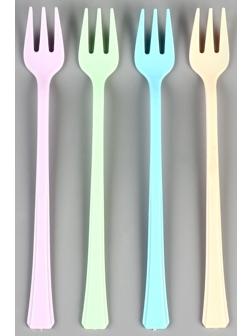 Вилки пластиковые, в наборе 12 штук, цвета МИКС