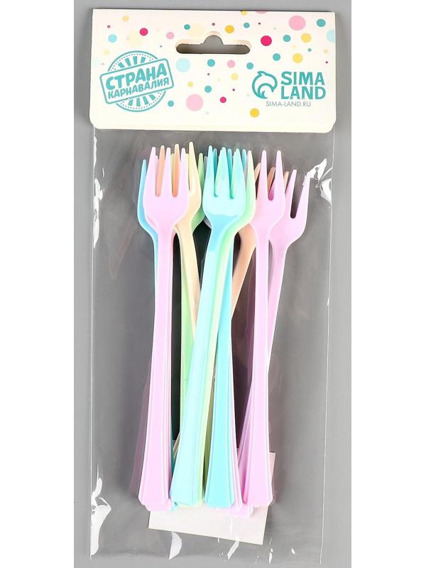 Вилки пластиковые, в наборе 12 штук, цвета МИКС
