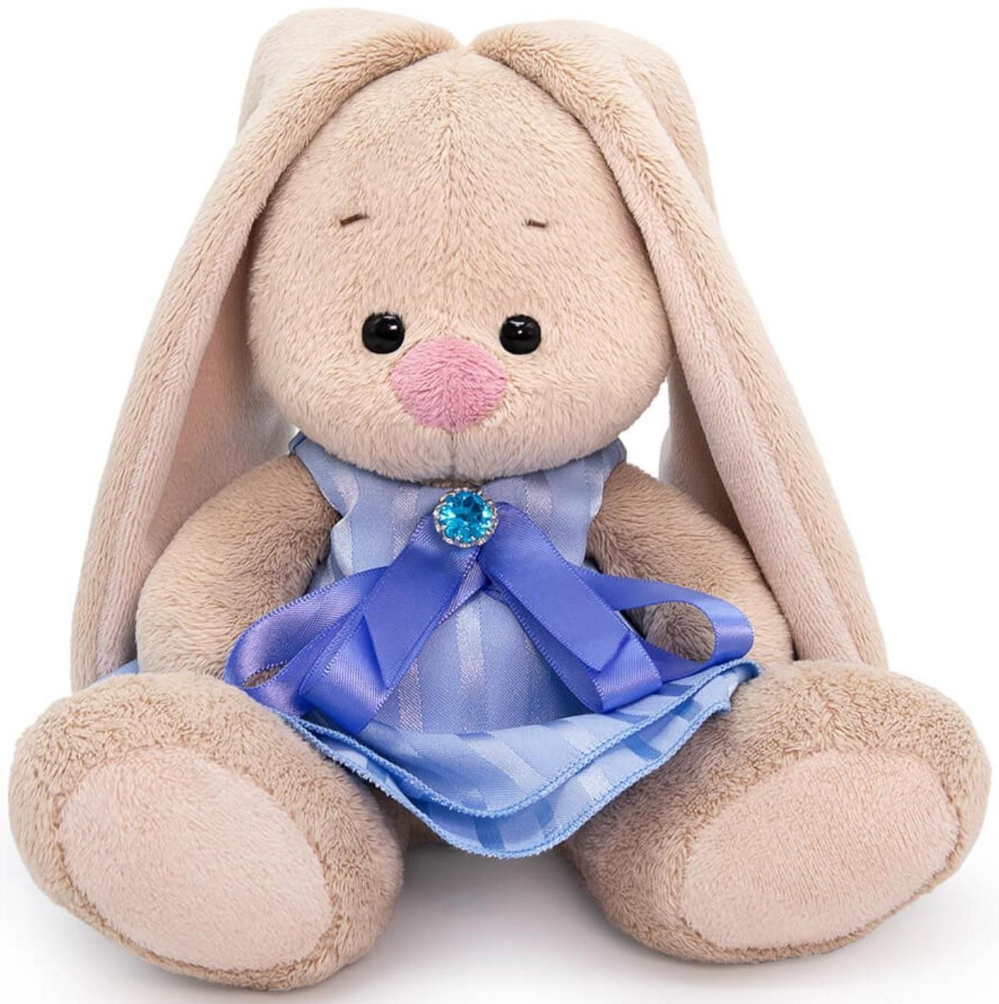 Мягкая игрушка «Зайка Ми в голубом платье с бантом», 15 см