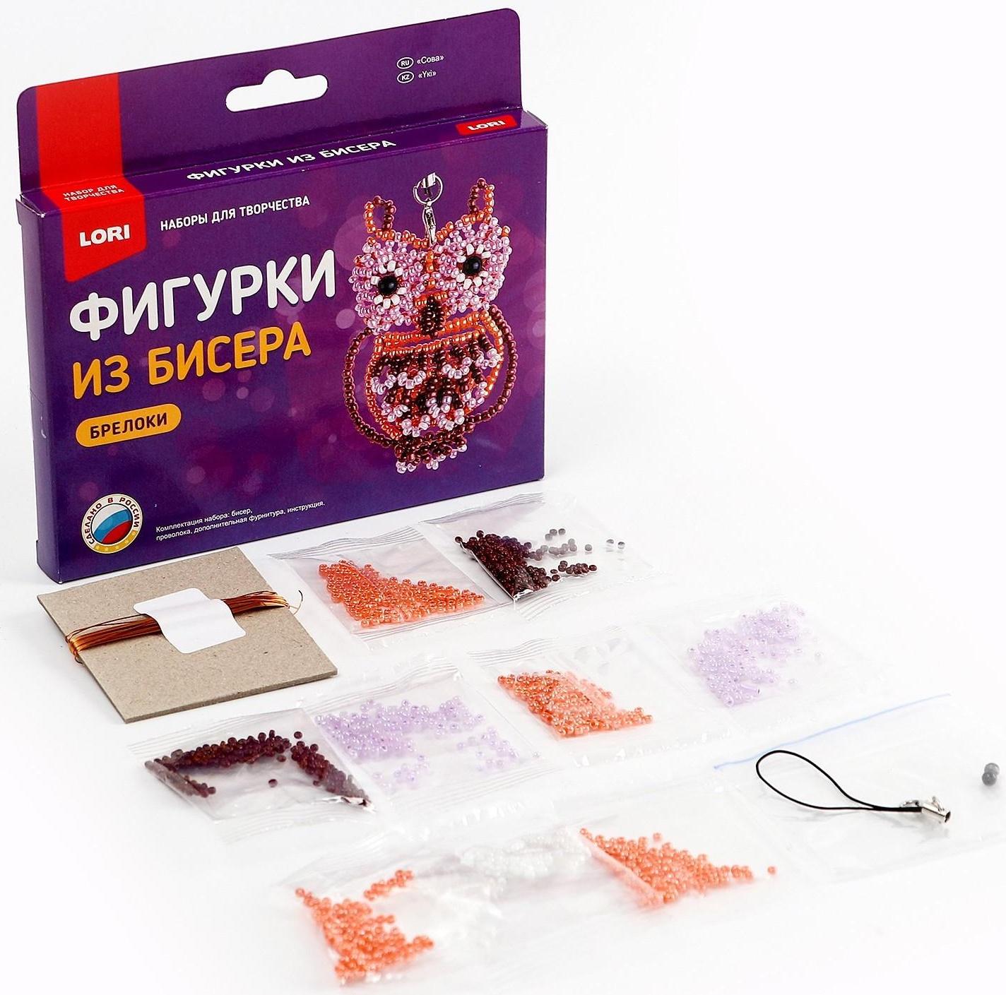 Брелоки. Фигурки из бисера «Сова»