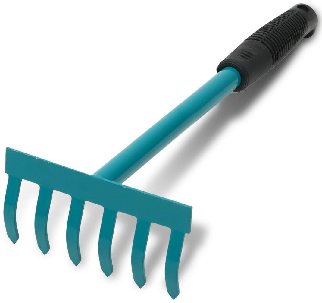 Грабли прямые, 6 зубцов, длина 38 см, пластиковая ручка