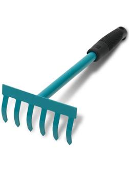 Грабли прямые, 6 зубцов, длина 38 см, пластиковая ручка