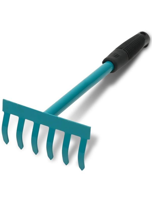 Грабли прямые, 6 зубцов, длина 38 см, пластиковая ручка