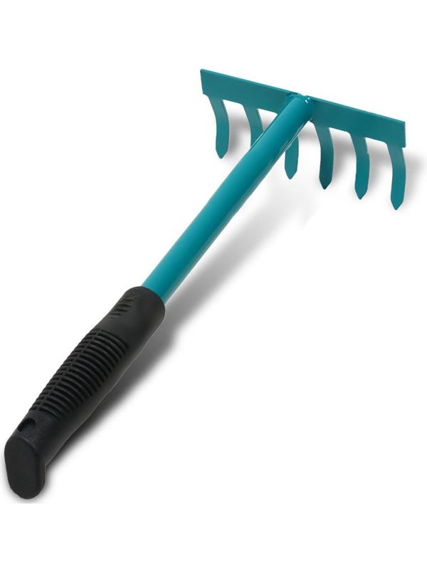 Грабли прямые, 6 зубцов, длина 38 см, пластиковая ручка
