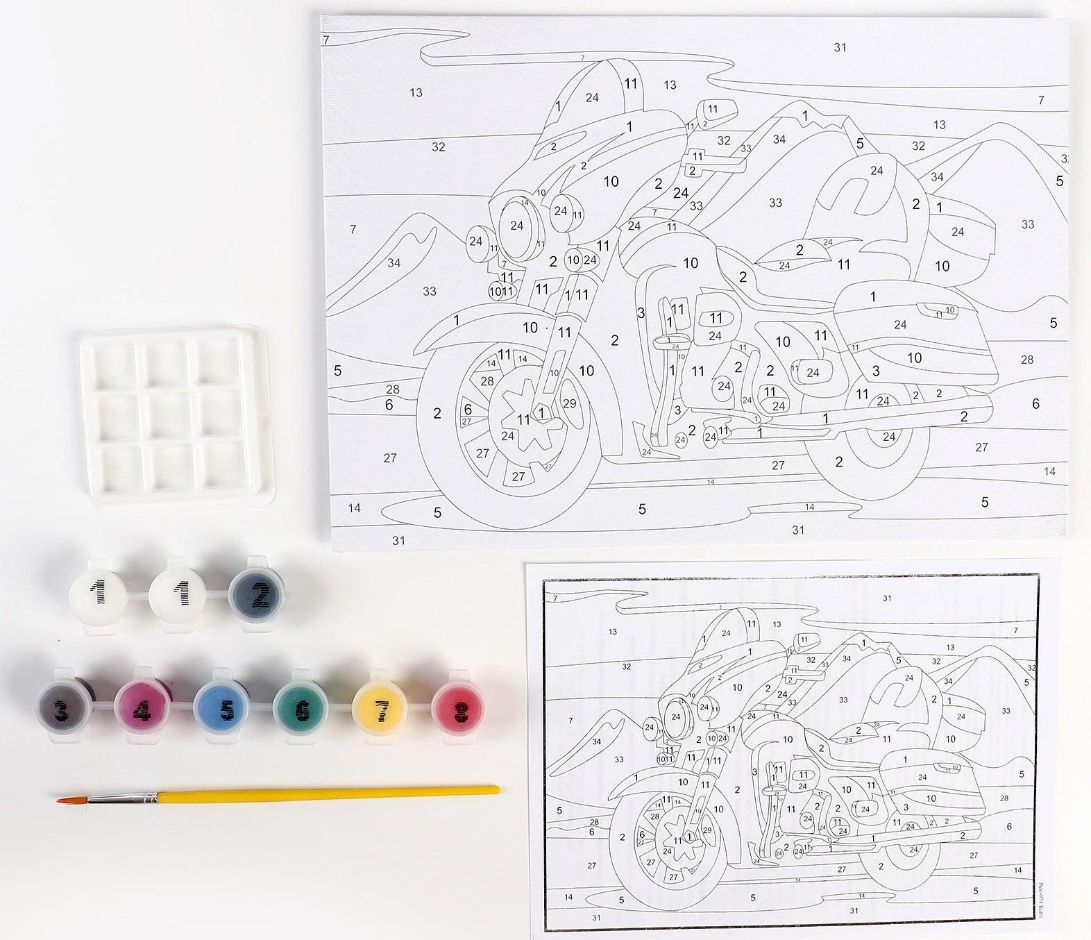 Картина по номерам для малышей «Байк»
