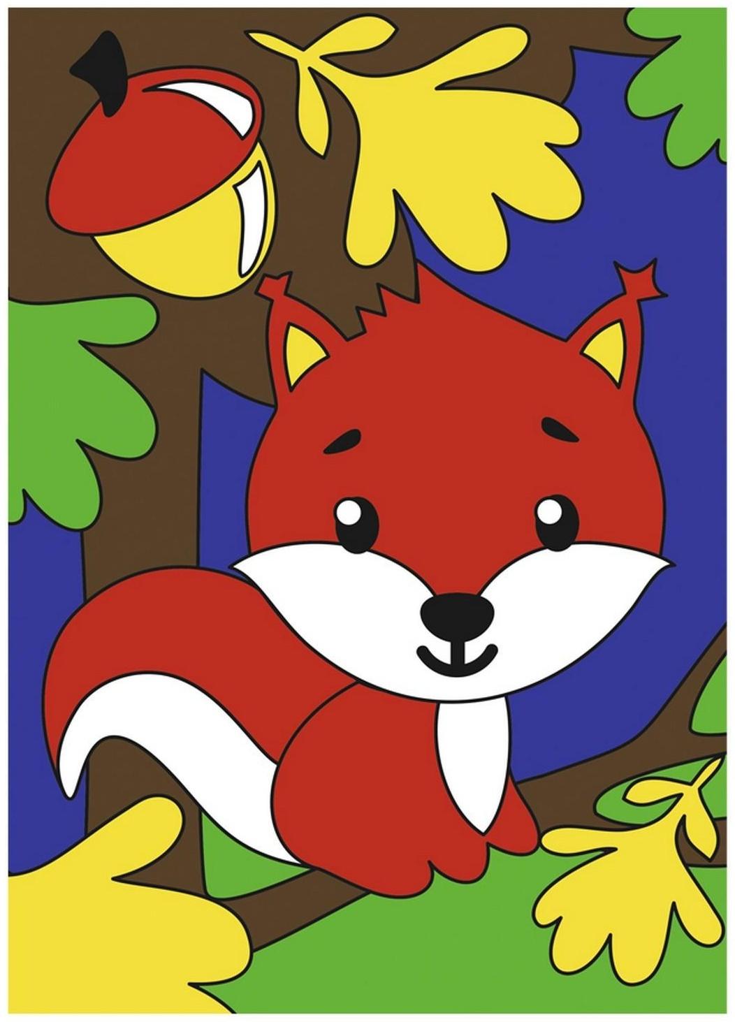 Картина по номерам для малышей «Белочка в лесу»