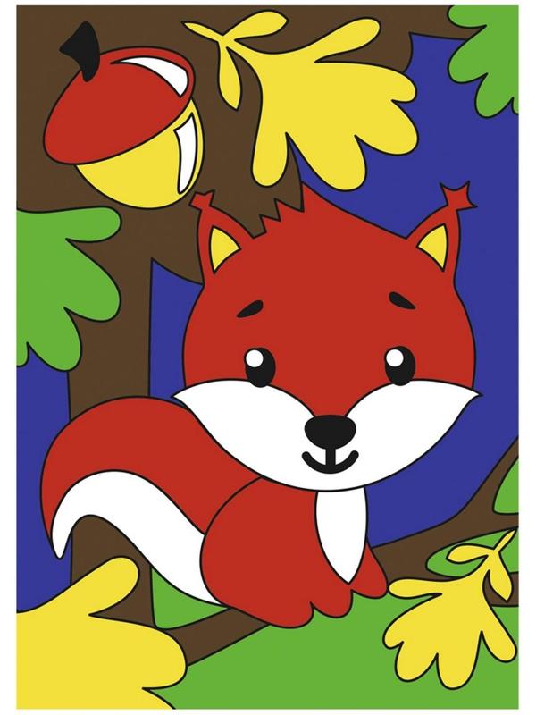 Картина по номерам для малышей «Белочка в лесу»