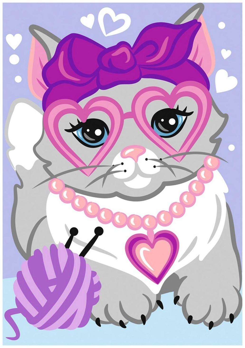 Картина по номерам для малышей «Гламурная кошечка»