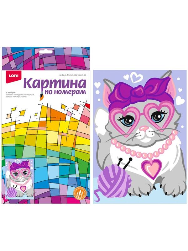 Картина по номерам для малышей «Гламурная кошечка»